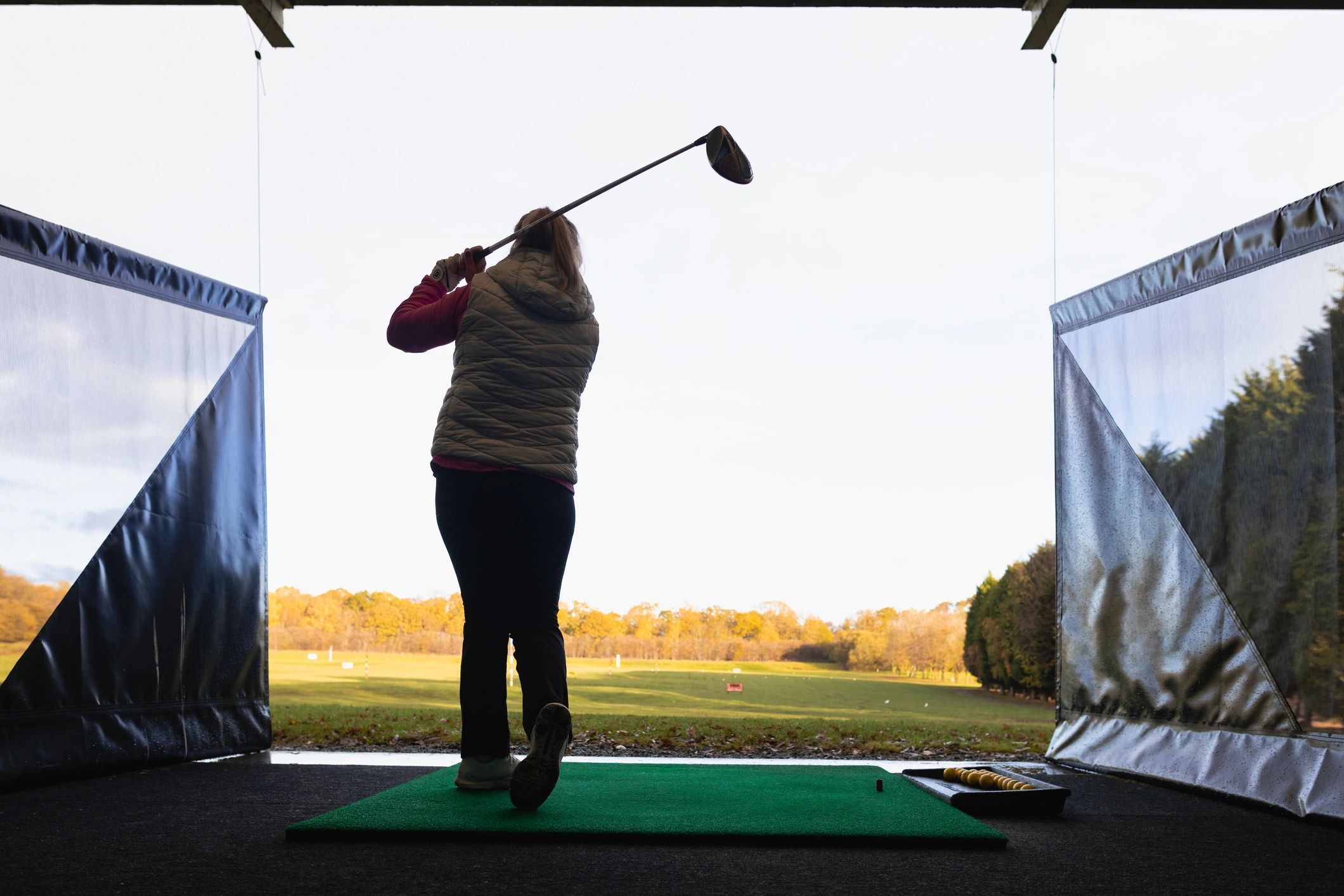 Golfer practicing a swing