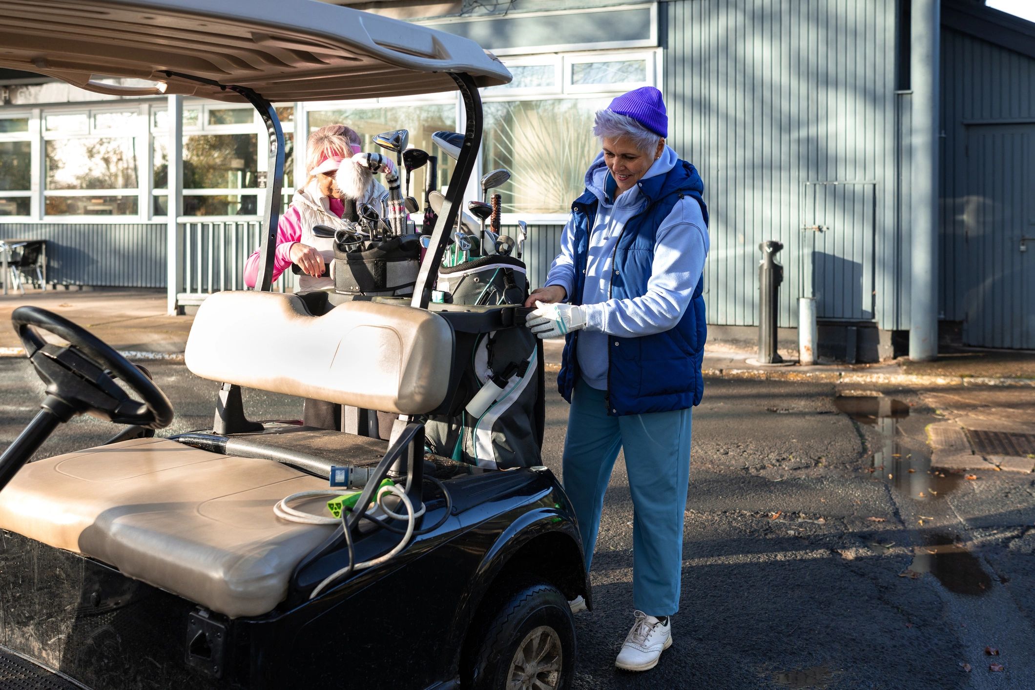 Golf equipment ready for a round